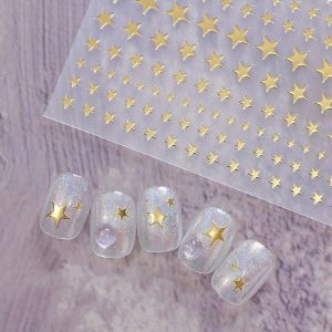 Embossed Black-and-white Butterfly Rose Nail Stickers - Image 1