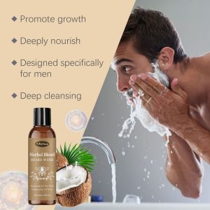 WoodSleep Facial Hair Cleanser For Men Gentle Cleansing Care Facial Hair Moisturizing And Moisturizing Care Solution - Image 4