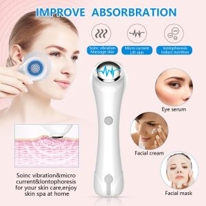 Facial Cleansing Brush, Brush for Exfoliating, IPX7 Waterproof 3 in 1 for Massaging, Deep Cleansing Rechargeable with 4 Brush Head Replacements, White - Image 5