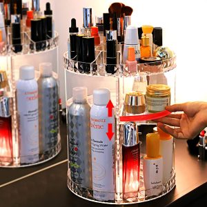Makeup Organizer, 360 Degree Rotating Adjustable Cosmetic Organizer Makeup Storage - Image 4