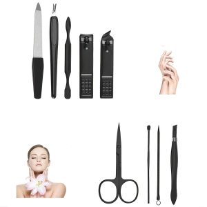 9pcs/set Portable Nail Clipper Cutter File Cuticle Pusher Tools Set For Manicure Pedicure - Image 3