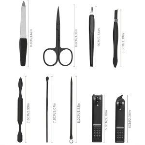 9pcs/set Portable Nail Clipper Cutter File Cuticle Pusher Tools Set For Manicure Pedicure - Image 4