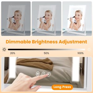 Vanity Mirror with Light 3 Lighting Colors Dimmable Brightness Smart Touch Control 10X Magnifying Mirror 360°Rotation LED Lighted Makeup Mirror for Desk Bedroom Dressing Room GPCT5181 - Image 3