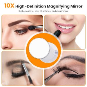Vanity Mirror with Light 3 Lighting Colors Dimmable Brightness Smart Touch Control 10X Magnifying Mirror 360°Rotation LED Lighted Makeup Mirror for Desk Bedroom Dressing Room GPCT5181 - Image 4