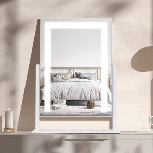Vanity Mirror with Light 3 Lighting Colors Dimmable Brightness Smart Touch Control 10X Magnifying Mirror 360°Rotation LED Lighted Makeup Mirror for Desk Bedroom Dressing Room GPCT5181 - Image 9
