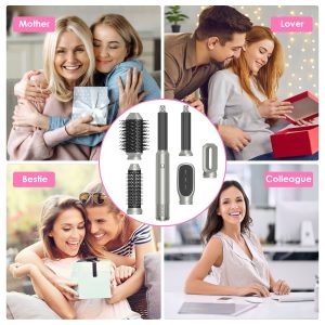 6 In 1 Hot Air Styler Volumizer Straightener Curler Dryer Automatic Wrap Styler Hair Dryer Brush Set with 3 Temp Settings ALCI Plug Glove Cable Zip Tie - Image 12