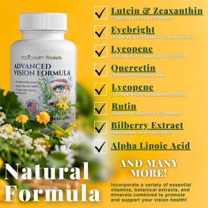 Macular Support Eye Health Vitamins Vision Supplements Lutein 400mg Zeaxanthin 10mg Eyebright Herb Lycopene Supplement Bilberry Supplement for Eyes Eye Vitamins for Seniors & Adults - Image 7