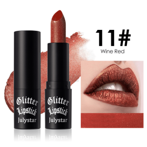 PSJ301-028 12 colors shiny matte lipstick Carved pearlescent glitter lipstick 3pc mixed sales Matte velvet lip lipstick makeup Velvet matte texture 24h Single product 0.4g Matte color - Image 15