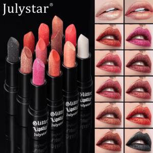 PSJ301-028 12 colors shiny matte lipstick Carved pearlescent glitter lipstick 3pc mixed sales Matte velvet lip lipstick makeup Velvet matte texture 24h Single product 0.4g Matte color - Image 6