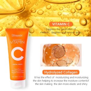 Vitamin C Amino Acid Facial Cleanser Face Glow And Cleans Whitening Brightening Oil Control Face Wash For Men Women - Image 3