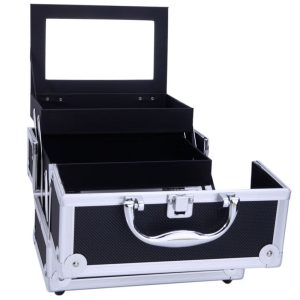 Makeup Train Case Portable Cosmetics & Jewelries Box Storage Organizer Classic & Concise YF - Image 3