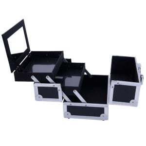 Makeup Train Case Portable Cosmetics & Jewelries Box Storage Organizer Classic & Concise YF - Image 5
