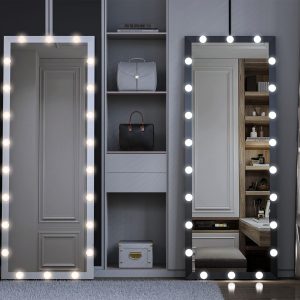 Hollywood Full Length Mirror with Lights Full Body Vanity Mirror with 3 Color Modes Lighted Standing Floor Mirror for Dressing Room Bedroom Wall Mounted Touch Control Silver 63"x24" - Image 13