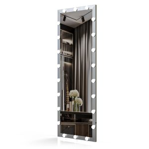 Hollywood Full Length Mirror with Lights Full Body Vanity Mirror with 3 Color Modes Lighted Standing Floor Mirror for Dressing Room Bedroom Wall Mounted Touch Control Silver 63"x24" - Image 6