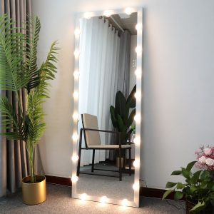 Hollywood Full Length Mirror with Lights Full Body Vanity Mirror with 3 Color Modes Lighted Standing Floor Mirror for Dressing Room Bedroom Wall Mounted Touch Control Silver 63"x24" - Image 10