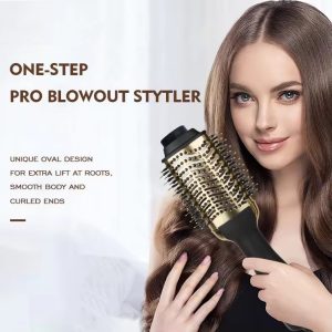 One Step Hair Dryer and Volumiser 1000W Blow Dryer Brush Hot Air Styling Brush Professional Hair Straightener Curler Travel Friendly Heated Hairbrush with Free Gift - Image 3