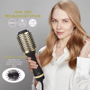 One Step Hair Dryer and Volumiser 1000W Blow Dryer Brush Hot Air Styling Brush Professional Hair Straightener Curler Travel Friendly Heated Hairbrush with Free Gift - Image 4