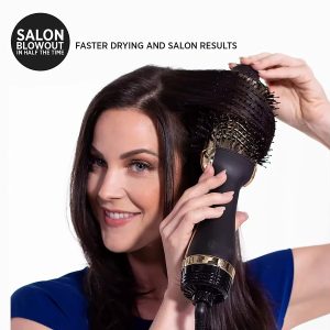 One Step Hair Dryer and Volumiser 1000W Blow Dryer Brush Hot Air Styling Brush Professional Hair Straightener Curler Travel Friendly Heated Hairbrush with Free Gift - Image 9