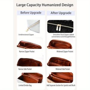 Makeup Bag, Gifts for Women, Travel Makeup Bag, Travel Toiletry Bag, Lay Flat Makeup Bag, Large Makeup Organizer Upgrade Waterproof Portable Cosmetic Bag with Divider and Handle - Image 3