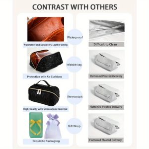 Makeup Bag, Gifts for Women, Travel Makeup Bag, Travel Toiletry Bag, Lay Flat Makeup Bag, Large Makeup Organizer Upgrade Waterproof Portable Cosmetic Bag with Divider and Handle - Image 7