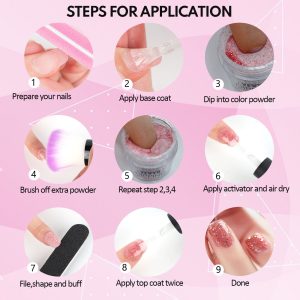 Acrylic Nail Kit Dip Powder Nail Kit Starter with Drill and UV Light, 20 Colors Fast Dry Powder Nail Dipping kit, with Base & Top Coat Activator Dip Nail Kit for French Nail Art Manicure DIY - Image 6