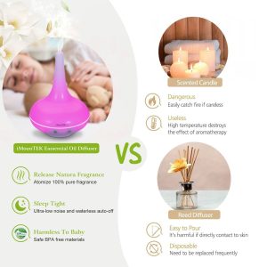 Ultrasonic Cool Mist Humidifier 200ml Aroma Essential Oil Diffuser with Colorful Lights Waterless Auto Off for Office Home Yoga Spa - Image 5