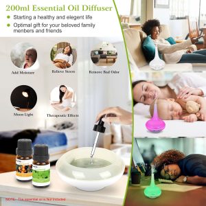 Ultrasonic Cool Mist Humidifier 200ml Aroma Essential Oil Diffuser with Colorful Lights Waterless Auto Off for Office Home Yoga Spa - Image 7