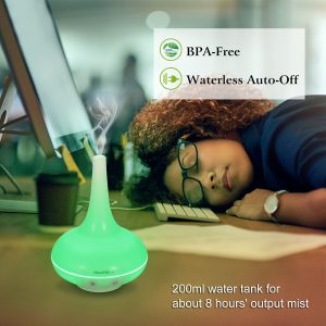 Ultrasonic Cool Mist Humidifier 200ml Aroma Essential Oil Diffuser with Colorful Lights Waterless Auto Off for Office Home Yoga Spa - Image 8